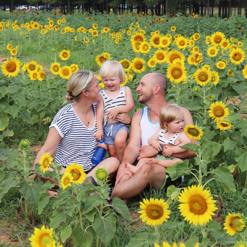 Family Adventure in the sunflower fields