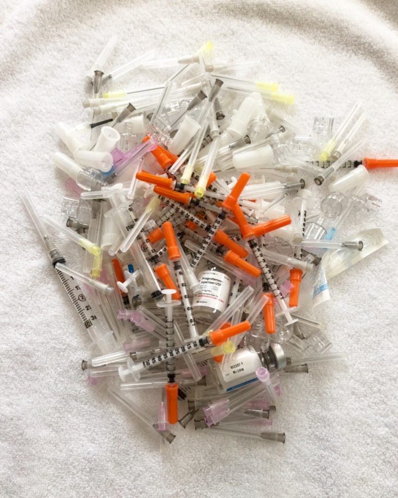 on writing infertility pile of needles