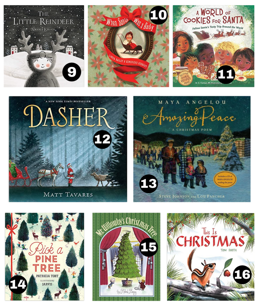 Our favorite Christmas books - December 2020 blog post | www.yourstrulyelizab.com | books 9-16